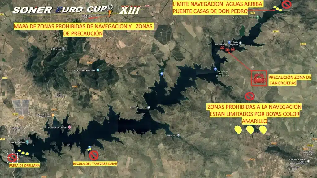 Mapa zonas prohibidas navegación Soner Euro Cup XIII